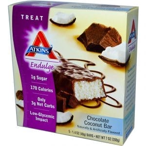 Atkins, Endulge Bars, 5 Bars, 1.4 oz (40 g) Each (Chocolate Coconut)