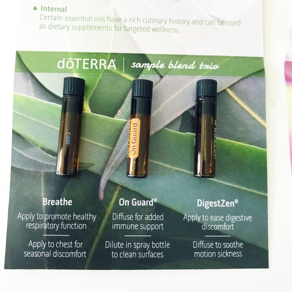 Breathe, On Guard and Digestizen doTERRA essential oil samples. | www.achronicvoice.com