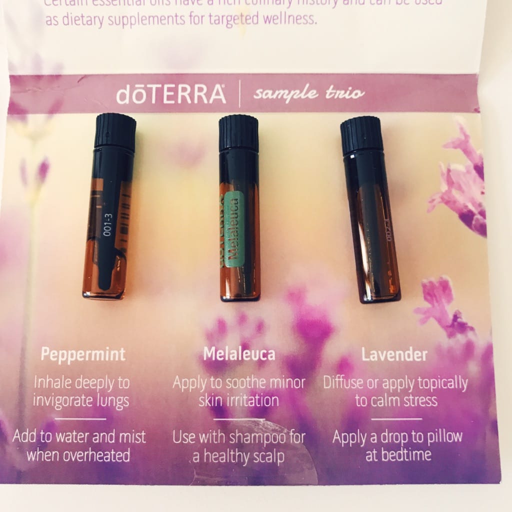 Peppermint, Melaleuca and Lavender doTERRA essential oil samples. | www.achronicvoice.com