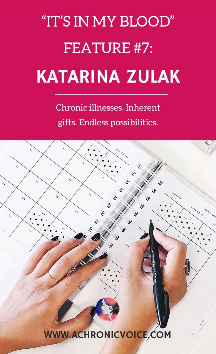 Katarina strikes me as an artistic and intelligent soul who's into calligraphy, writing, reading, meditation and history. I even picked up a few hobby tips! Click to read or pin to save for later. | www.achronicvoice.com | #chroniclife #chronicillness #spoonie #lifelessons #livingwell