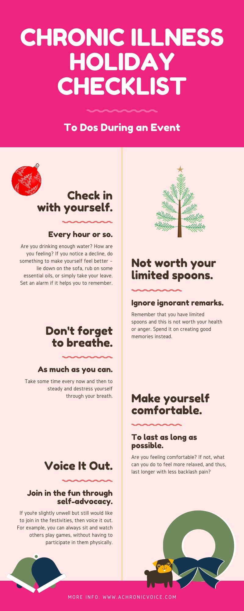 [Infographic] Chronic Illness Checklist Checklists - Self-Care During an Event