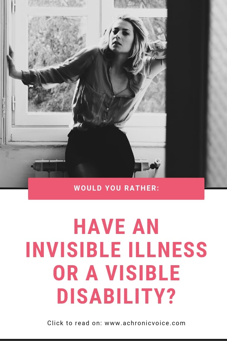 Some honest thoughts that go through my head, especially when my pain is disbelieved. What are the 'pros' and 'cons' of invisible illness vs disability? Click to read blog post or pin to save for later. ////////// invisible illness / physical disability / chronic life / spoonie problems / society and humanity / empathy / be kind #depression #chronicillness #spoonies