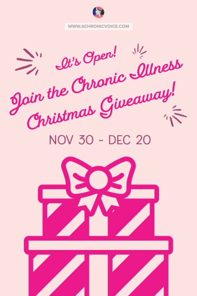 Chronic Illness Christmas Giveaway: GIfts for Every Body in Pain This Lonely Pandemic Season! I couldn’t be more grateful for these sponsors' generosity and kindness. They are a mix of professional brands and companies, and also individuals living with chronic illness or disability, who want to give a little something back to the community. #chronicillness #disability #christmasgiveaway
