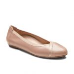 Vionic Spark Caroll Ballerina Flats with Orthopedic Insole in Light Tan