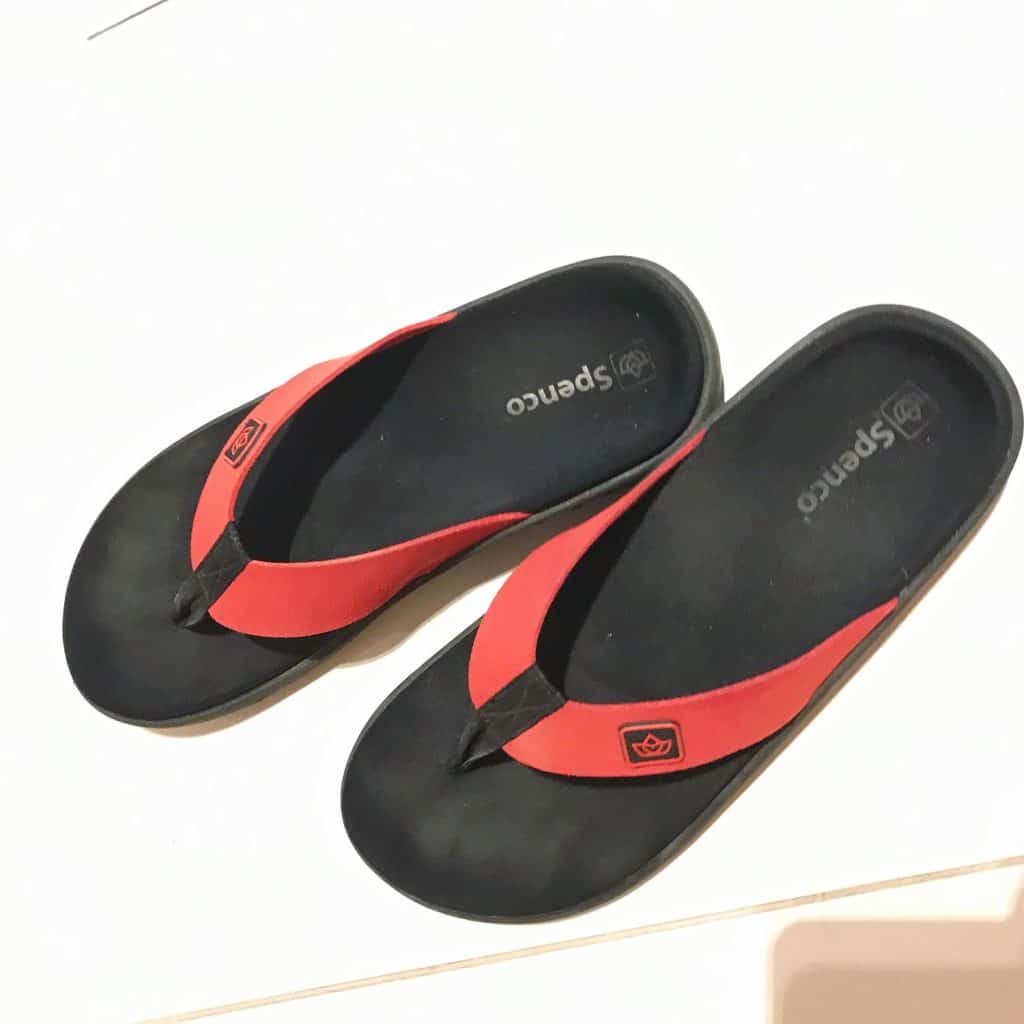 Red Spenco Sandals