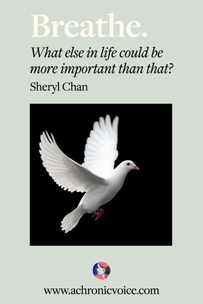 “Breathe. What else in life could be more important than that?” - Sheryl Chan, A Chronic Voice