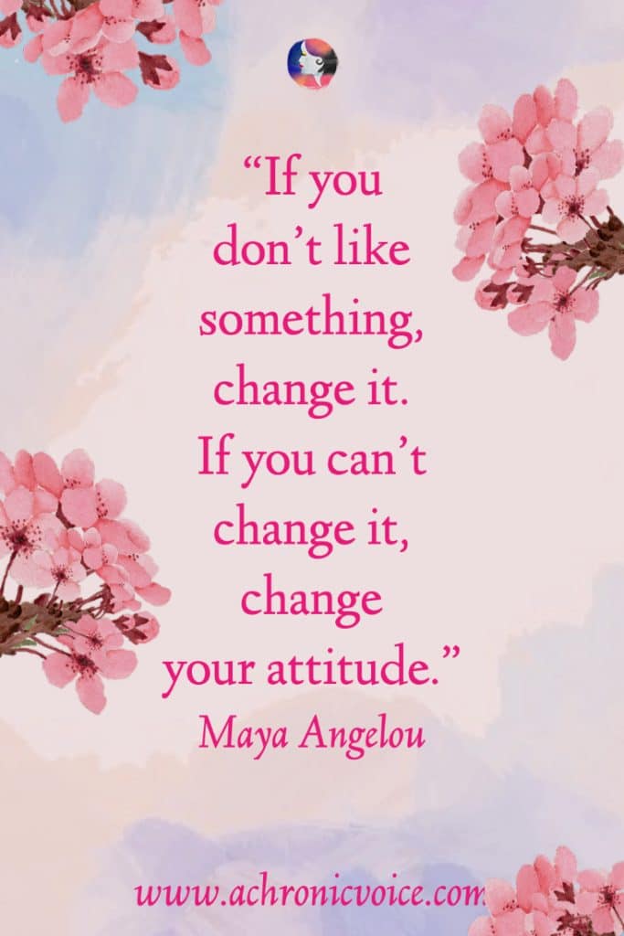 ‘If you don't like something, change it. If you can't change it, change your attitude.’ - Maya Angelou
