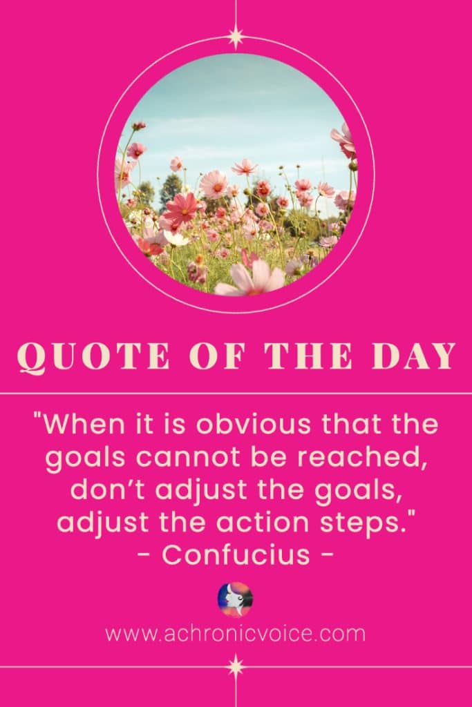 ‘When it is obvious that the goals cannot be reached, don’t adjust the goals, adjust the action steps.’ - Confucius